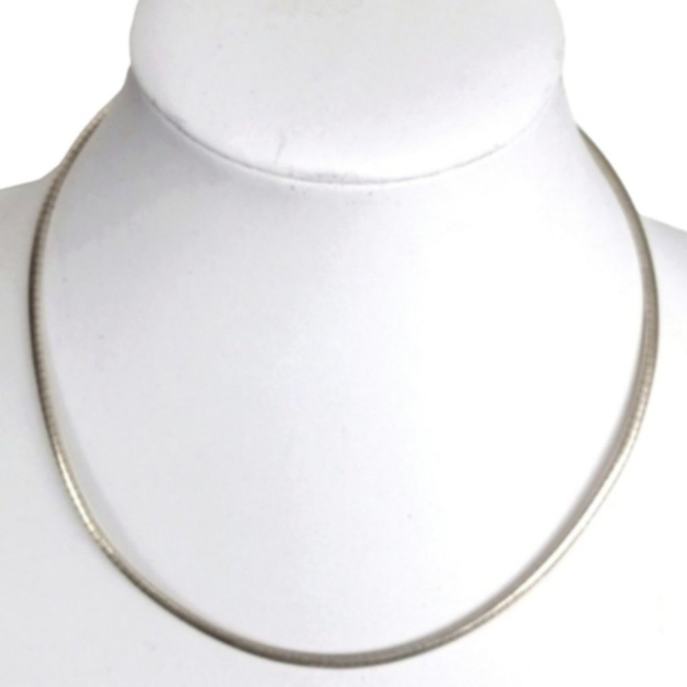 Vintage heavy solid 925 sterling silver snake necklace Italy